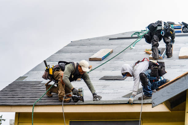 Professional Gutter Installation technician working in Walker, IA